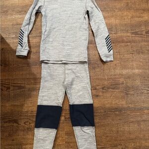 Helly Hansen Lifa Merino Wool Baselayer Set- Gray and Navy, size 116 (6)